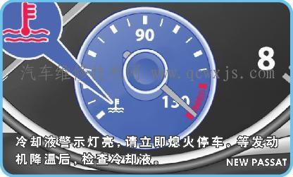 冷卻液指示燈亮的標志 汽車冷卻液不足標志圖 冷卻液指示燈亮的標志 汽車冷卻液不足標志圖