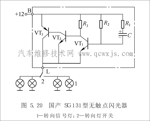【轉(zhuǎn)向燈系統(tǒng)的組成與(閃光器)工作原理】圖4