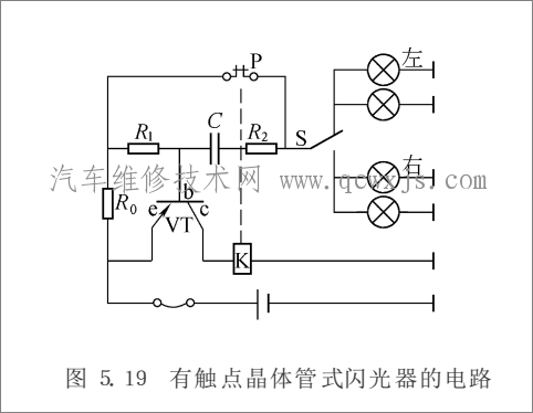 【轉(zhuǎn)向燈系統(tǒng)的組成與(閃光器)工作原理】圖3