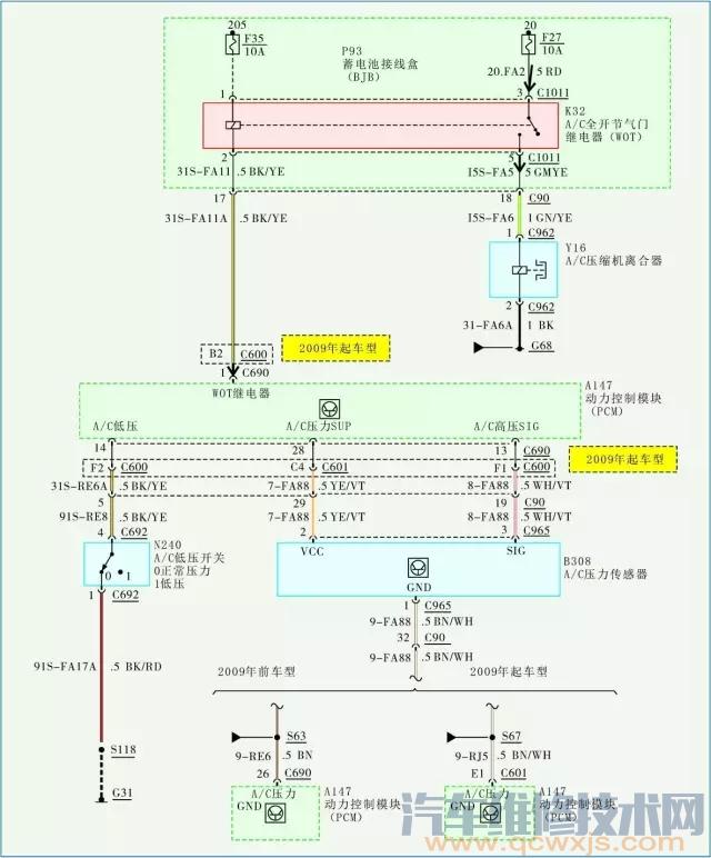 長安福特福克斯空調(diào)不能制冷故障案例