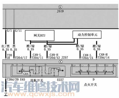 大眾途安巡航功能失效維修案例 故障碼16952