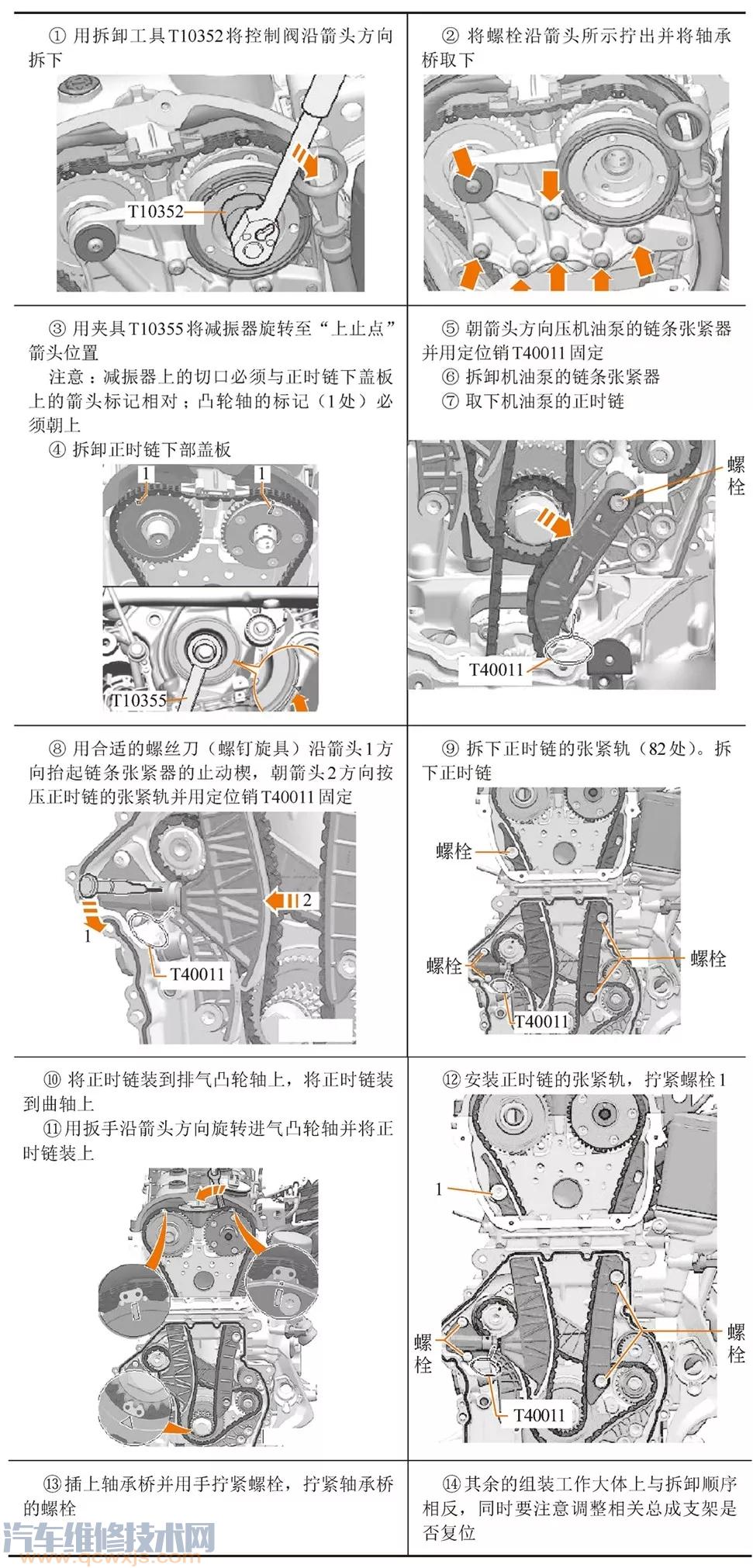 【【邁騰1.8TSI】大眾EA888發(fā)動(dòng)機(jī)正時(shí)鏈拆卸和安裝步驟】圖2
