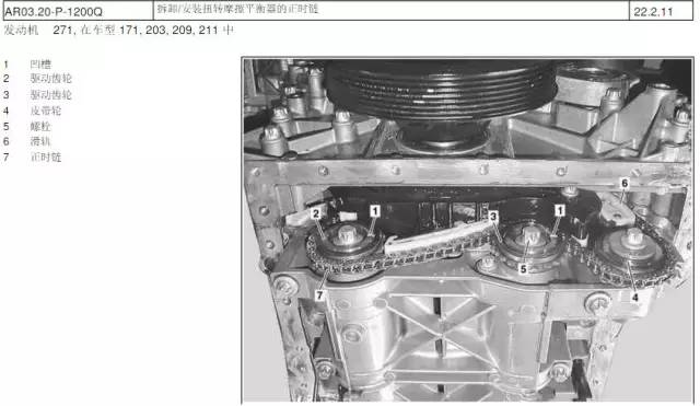 【奔馳C180/C200/E200CGI/E260/（271）車型正時校對方法】圖2