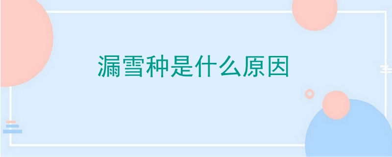 漏雪種是什么原因