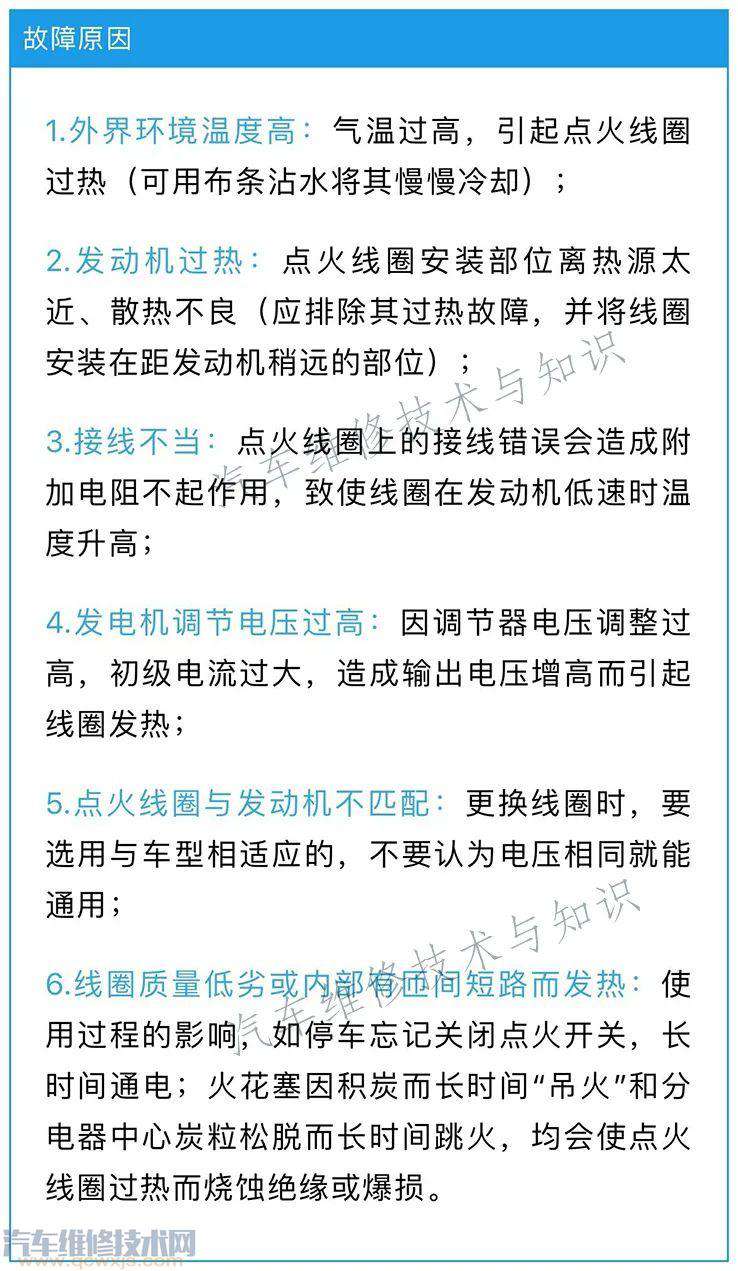 【點火線圈壞了是什么原因造成的 點火線圈壞了是什么癥狀 】圖1