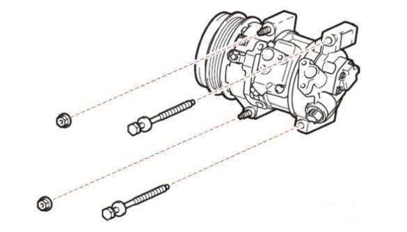 汽車空調壓縮機的安裝步驟(圖解) 汽車空調壓縮機的安裝步驟(圖解)