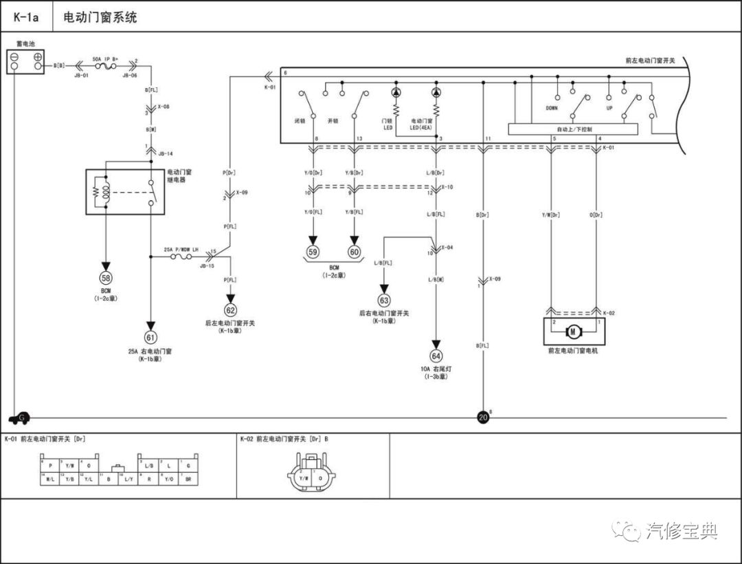 電動車窗電路圖識讀與故障分析，看完就會了！