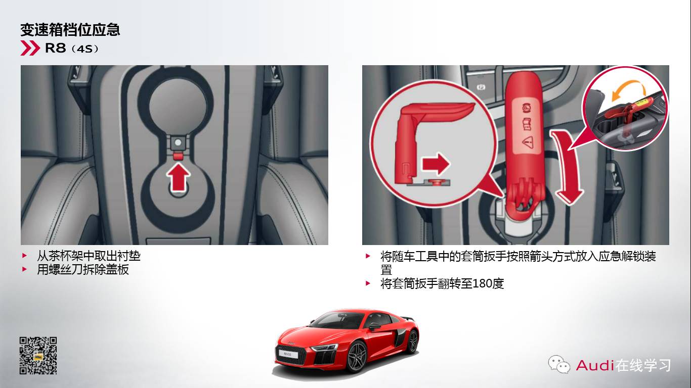  奧迪變速箱檔位應(yīng)急解鎖操作方法 