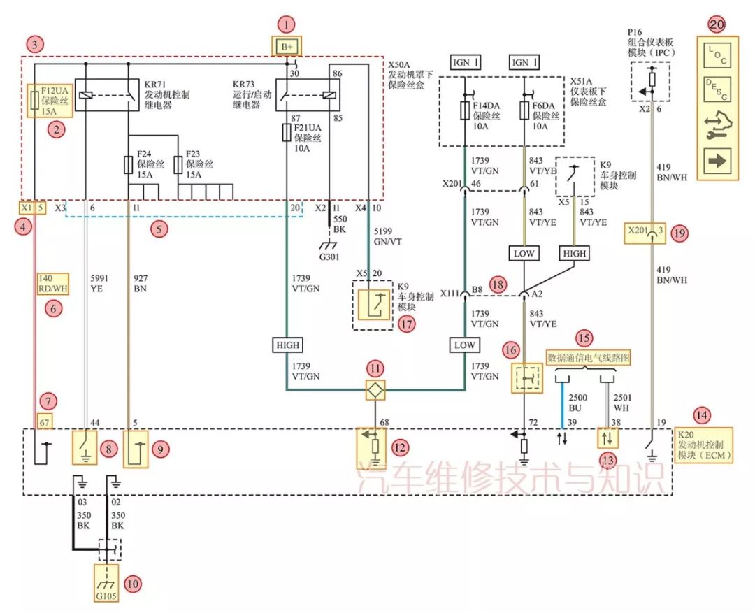 【通用汽車（別克凱越）電路圖的識讀方法】圖4